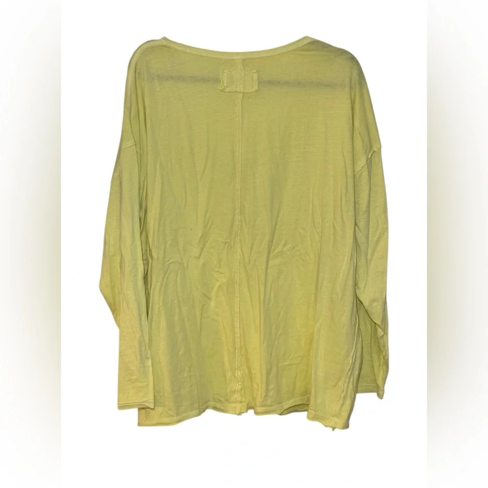 NWOT We The Free Yellow Long Sleeve On My Mind V-Neck Top | Sz XL - Picture 3 of 8